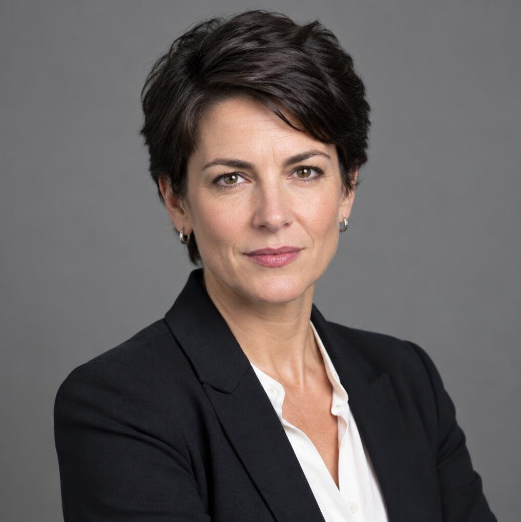 Portrait of a Swiss woman investigative journalist in her 40s
