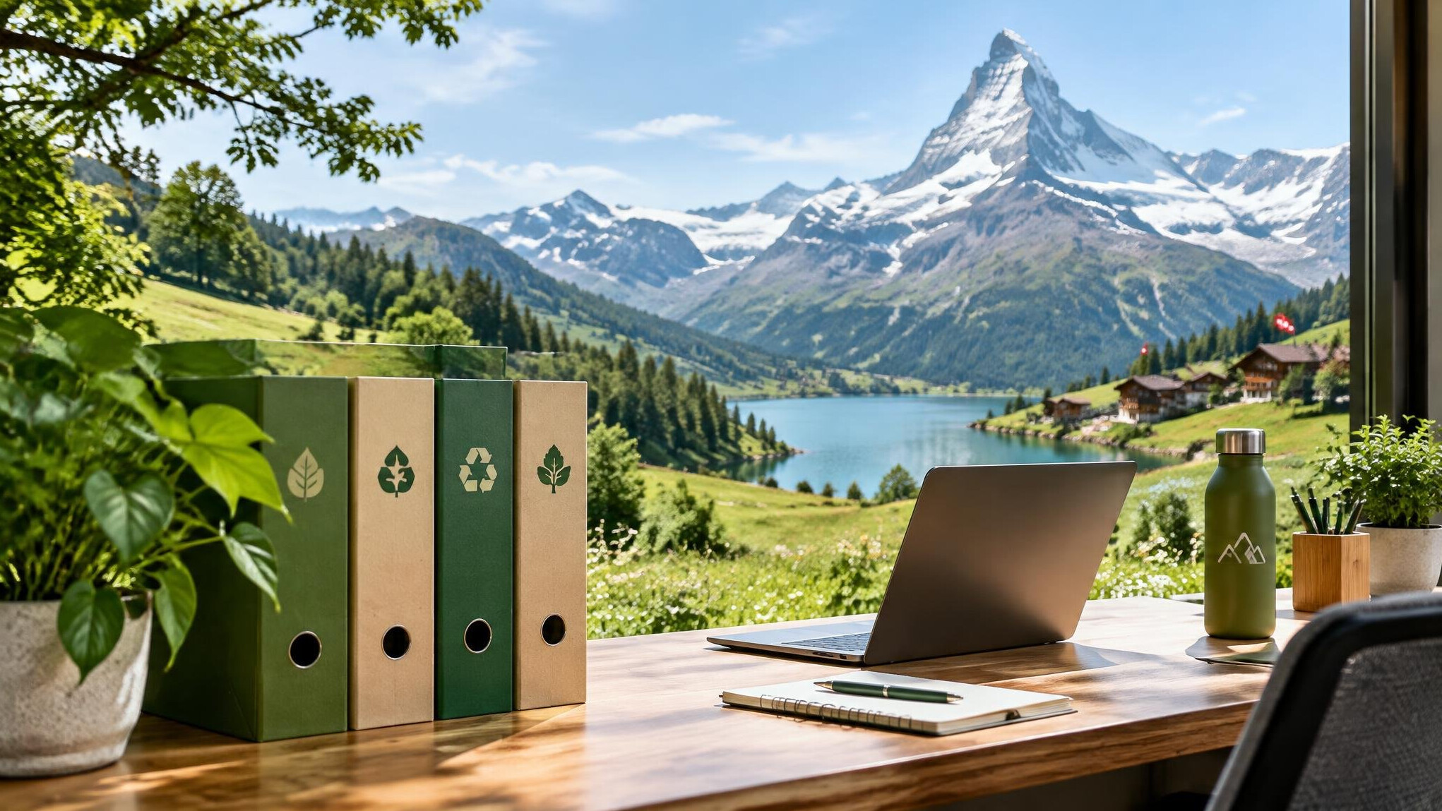 swiss green landscape