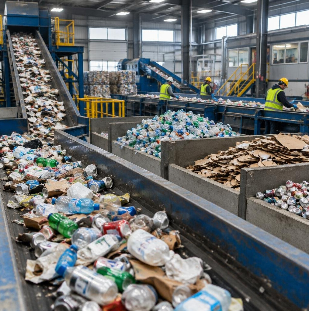 Industrial waste management and recycling facility